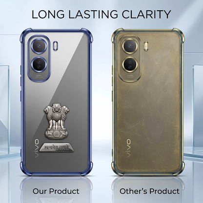 Vivo T5 Pro 5G Satyamev Jayate 2-in-1 Emblem Transparent Shockproof Airbag Case