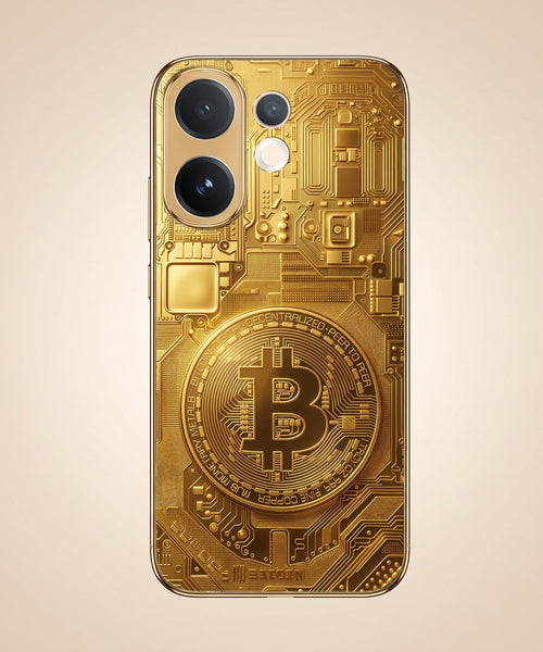Vivo T4 Pro 5G Bitcoin Gold Electroplated Glass Phone Back Case