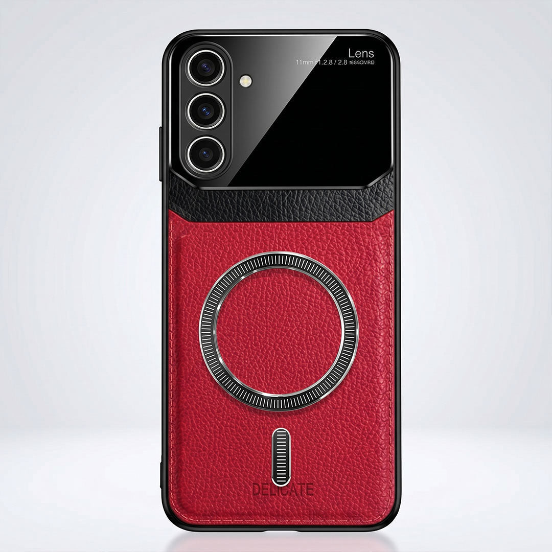 Samsung Galaxy S23 FE 5G Premium Magsafe Magnetic Leather Lens Protective Case