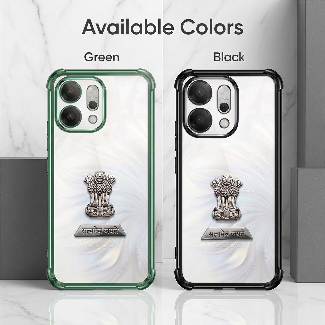 Oppo Reno 14 5G Satyamev Jayate 2-in-1 Emblem Transparent Shockproof Airbag Case
