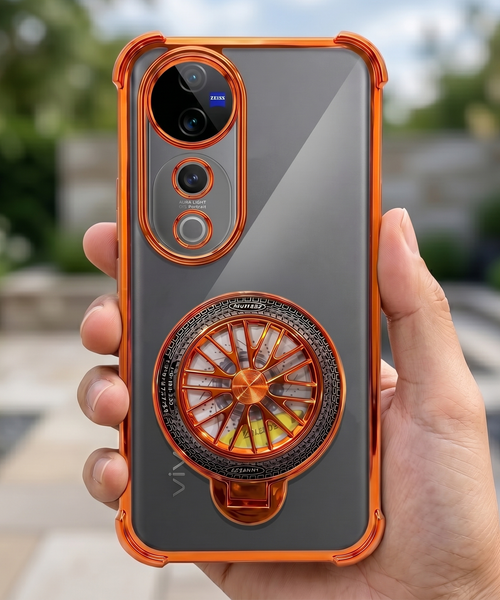 Vivo V40 Pro 5G Stress Buster Wheel Rotating Airbag Cosmic Orange Case