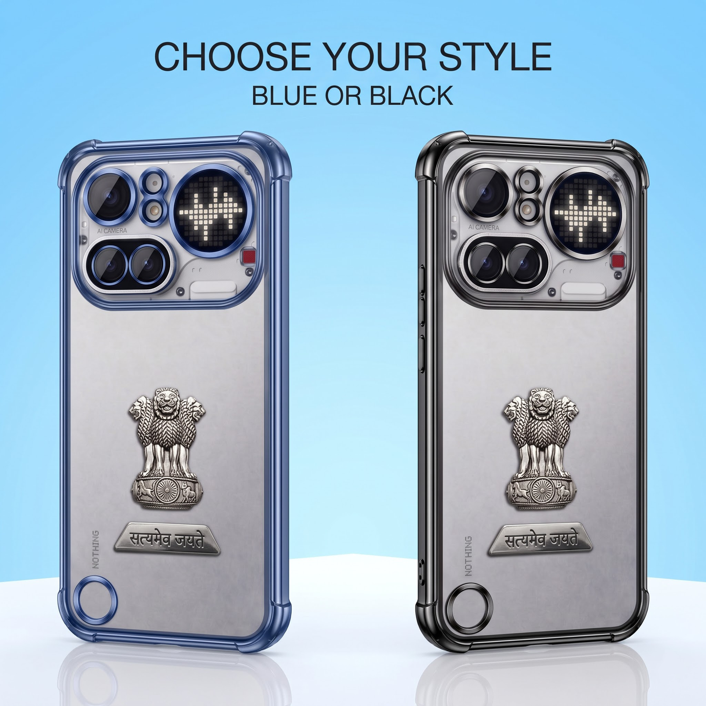 Nothing Phone 4a Pro 5G Satyamev Jayate 2-in-1 Emblem Transparent Shockproof Airbag Case