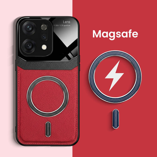 Oppo Reno 14 5G Premium Magsafe Magnetic Leather Lens Protective Case