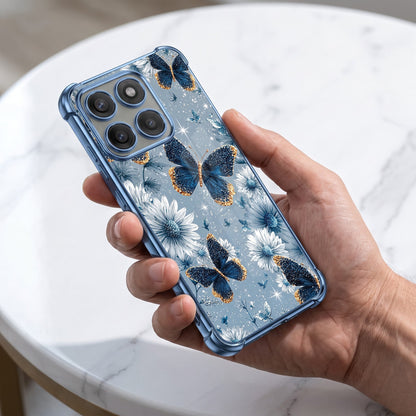 Motorola Edge 60 Pro 5G Blue Butterfly Floral Airbags Printed Back Case