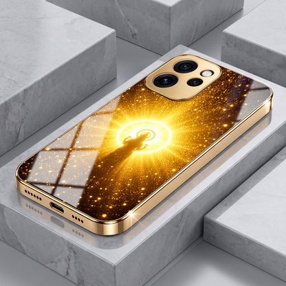 Oppo Reno 15 Pro Mini 5G Lakshmi Sacred Gold Electroplated Glass Phone Back Case