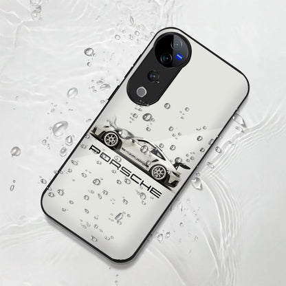 Vivo V40 Pro 5G Premium Acrylic Shockproof Glass Back Case (White Porsche)