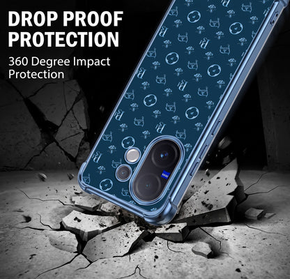 Vivo V60 5G Luxury Monogram Blue Airbags Printed Back Case