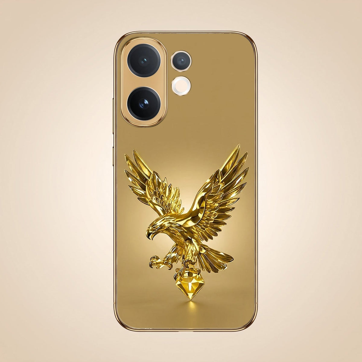 Vivo V60 5G Golden Eagle Gold Electroplated Glass Phone Back Case