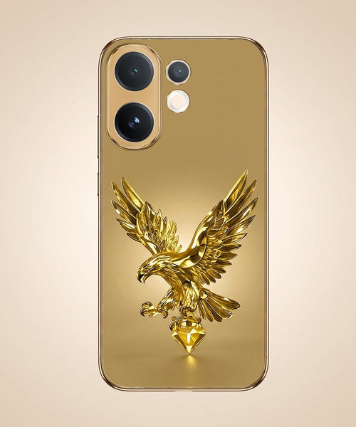 Vivo T4 Pro 5G Golden Eagle Gold Electroplated Glass Phone Back Case