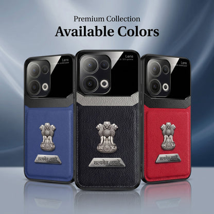 Oppo Reno 13 5G Satyamev Jayate 2-in-1 Emblem Leather Lens Protective Back Case