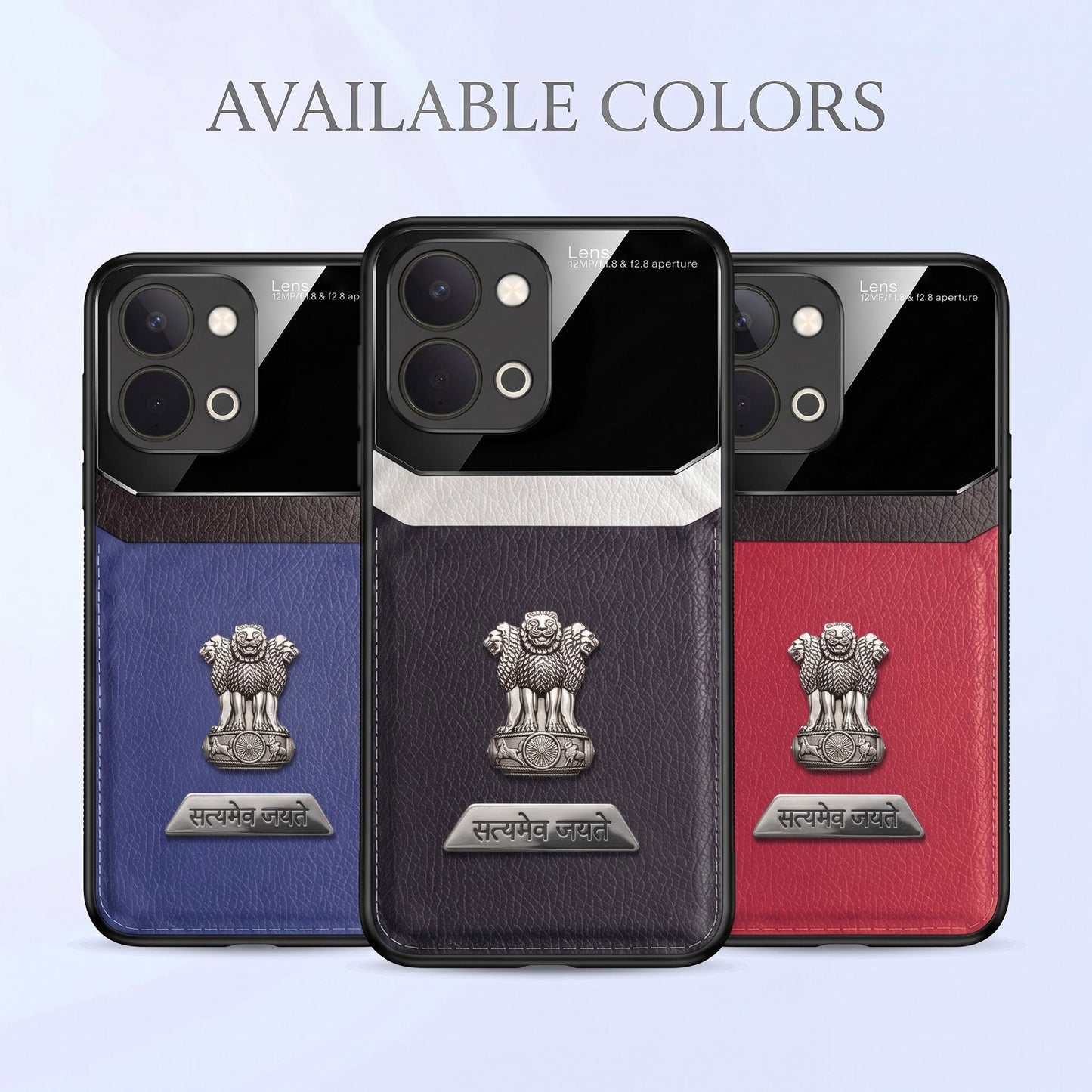 Vivo T5x 5G Satyamev Jayate 2-in-1 Emblem Leather Lens Protective Back Case