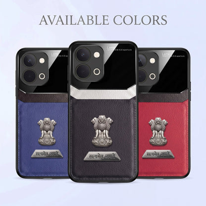 Vivo T5x 5G Satyamev Jayate 2-in-1 Emblem Leather Lens Protective Back Case