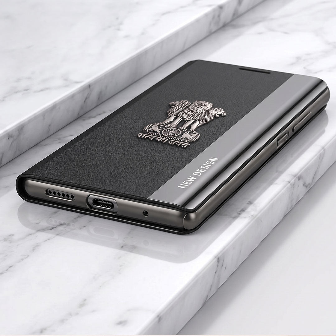 Samsung Galaxy A55 5G Satyamev Jayate Flip Leather Case
