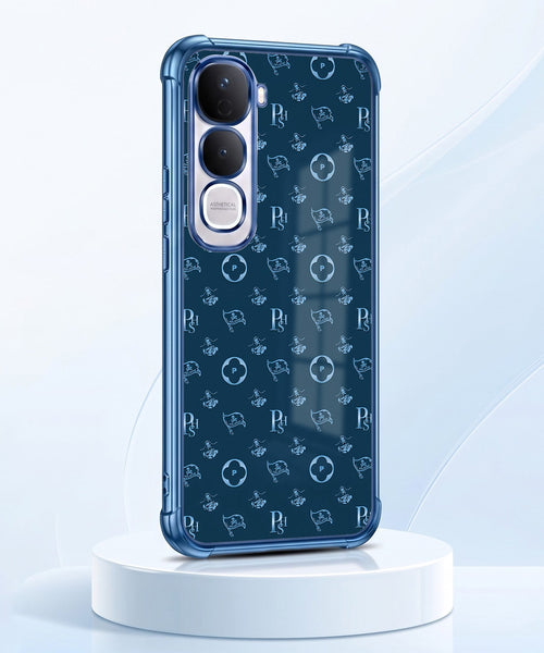 Vivo Y400 Pro 5G Luxury Monogram Blue Airbags Printed Back Case
