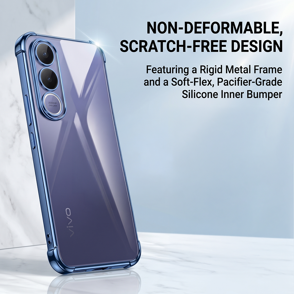 Vivo V70 FE 5G Anti-Yellow Electroplating Transparent Airbags Case