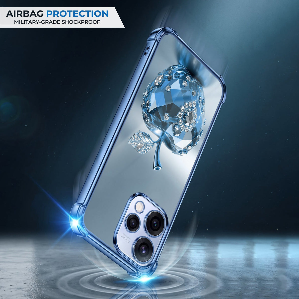 Oppo Reno 15 5G Blue Apple Airbags Printed Back Case