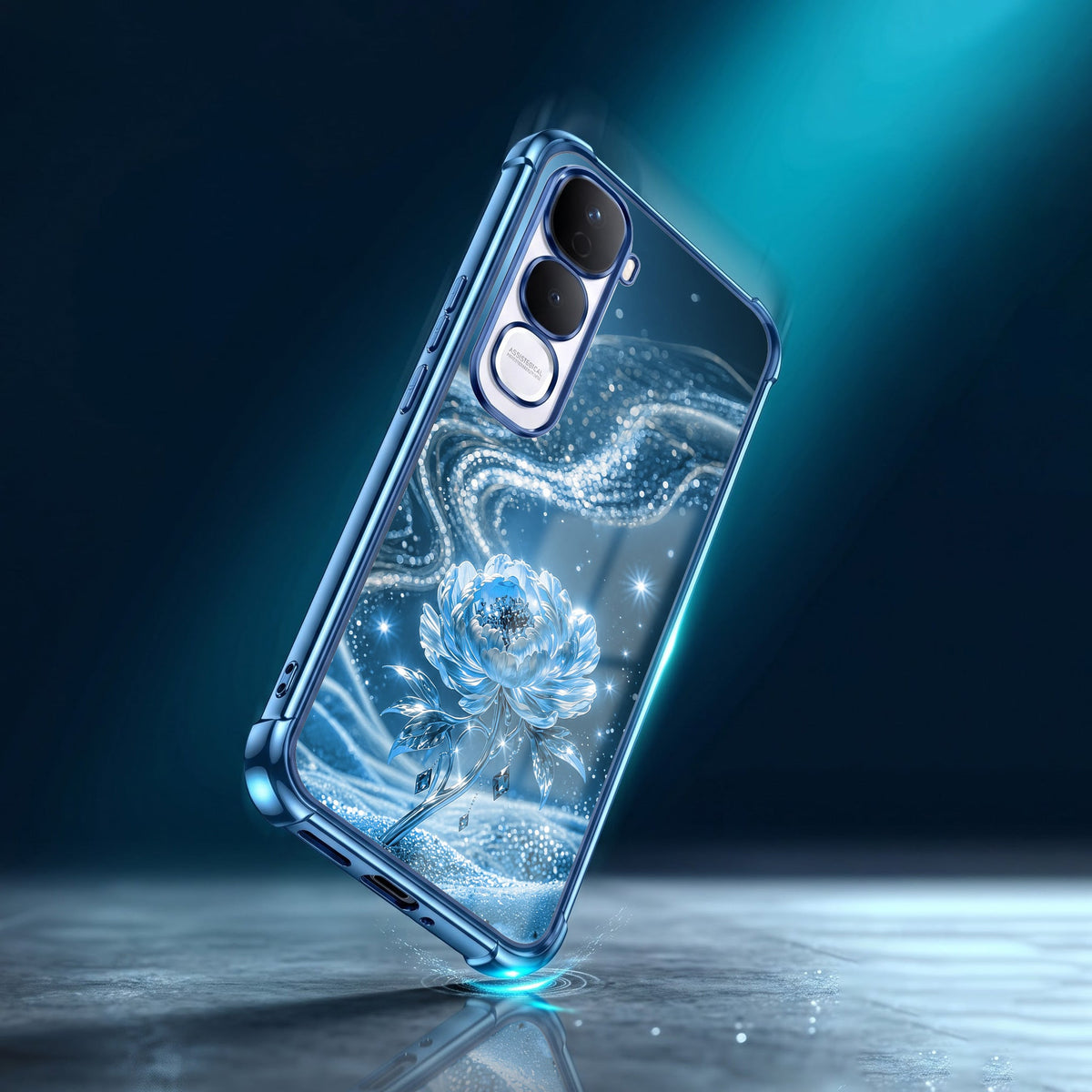 Vivo Y400 Pro 5G Blue Rose Airbags Printed Back Case