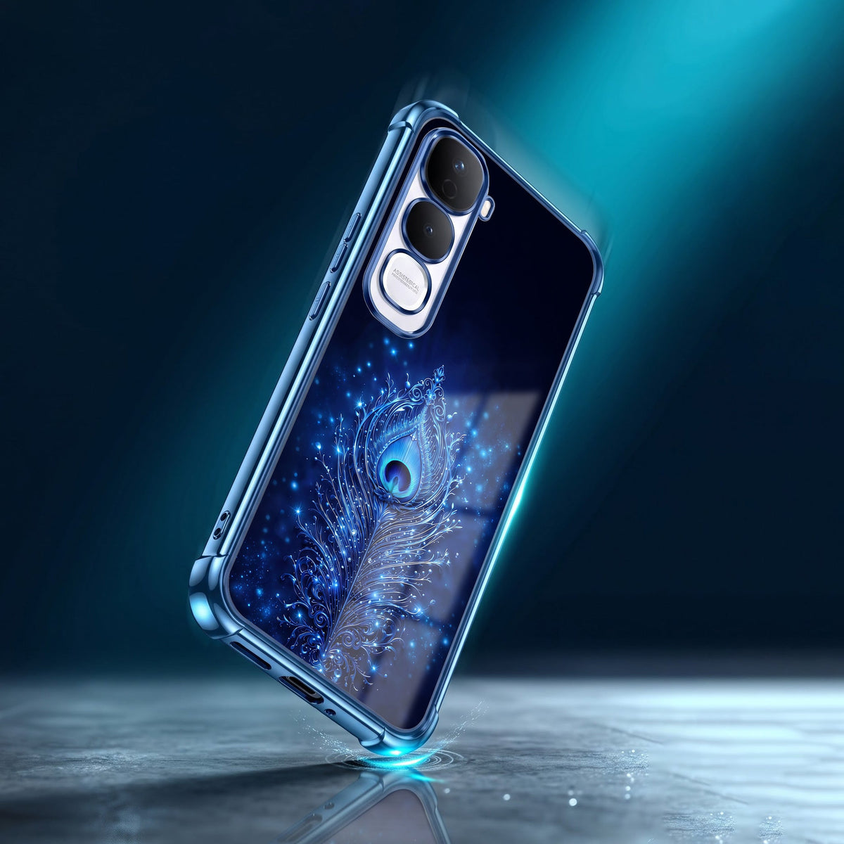 Vivo Y400 Pro 5G Premium Peacock Feather Airbags Printed Back Case