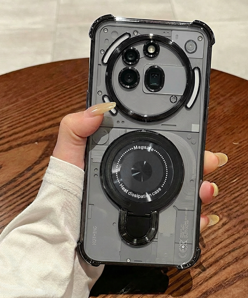 Nothing Phone 3a Pro 5G Luxury Four Corner Invincible Bracket Ring Stand Case