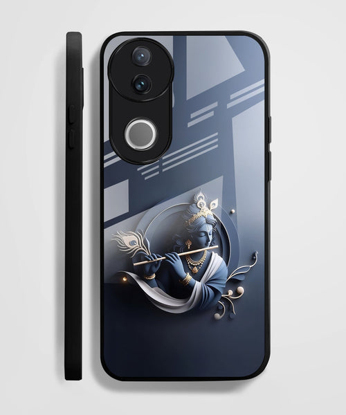 Vivo V50 5G Premium Acrylic Shockproof Glass Back Case (Krishna)