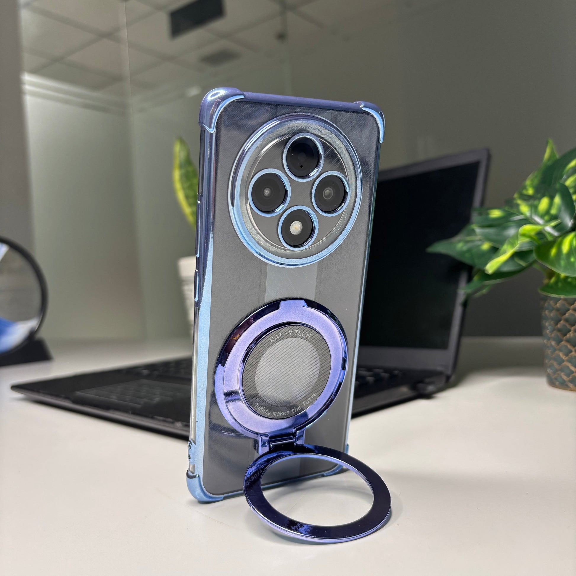 Oppo F27 Pro standing with ring styled case