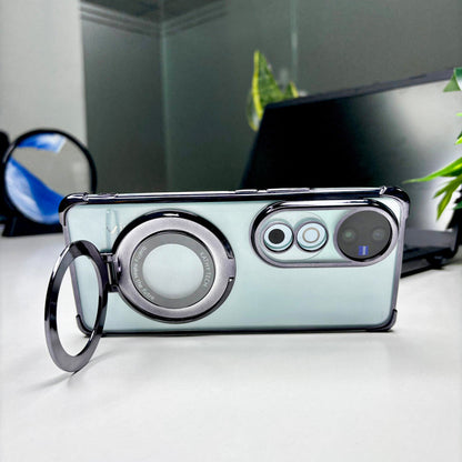 Vivo V40 5G Original Luxury Magnifier Ring Stand Shockproof Airbags Corner Case