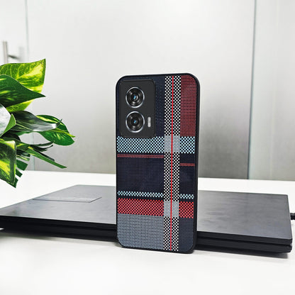 Motorola Edge 50 Fusion 5G Luxury Grid Pattern Glass Back Shockproof Case