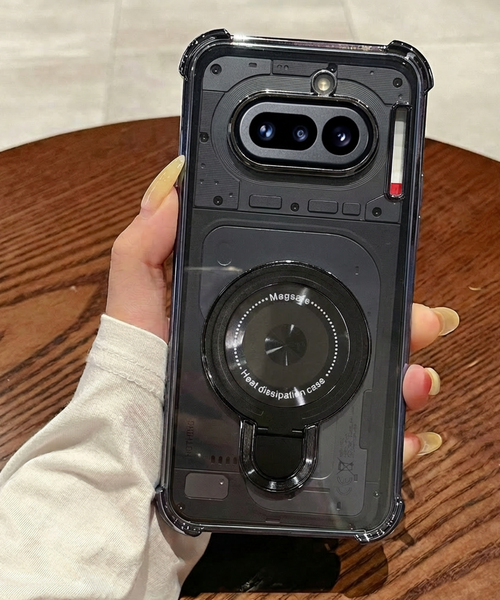 Nothing Phone 4a 5G Luxury Four Corner Invincible Bracket Ring Stand Case