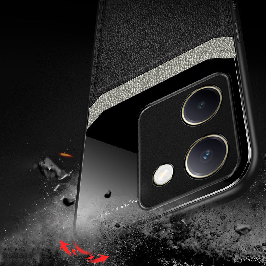 Vivo Y200 Pro 5G Premium Leather Lens Protective Case