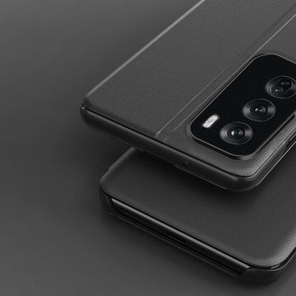 Oppo Reno12 5G Luxury Half Window Leather Flip Case