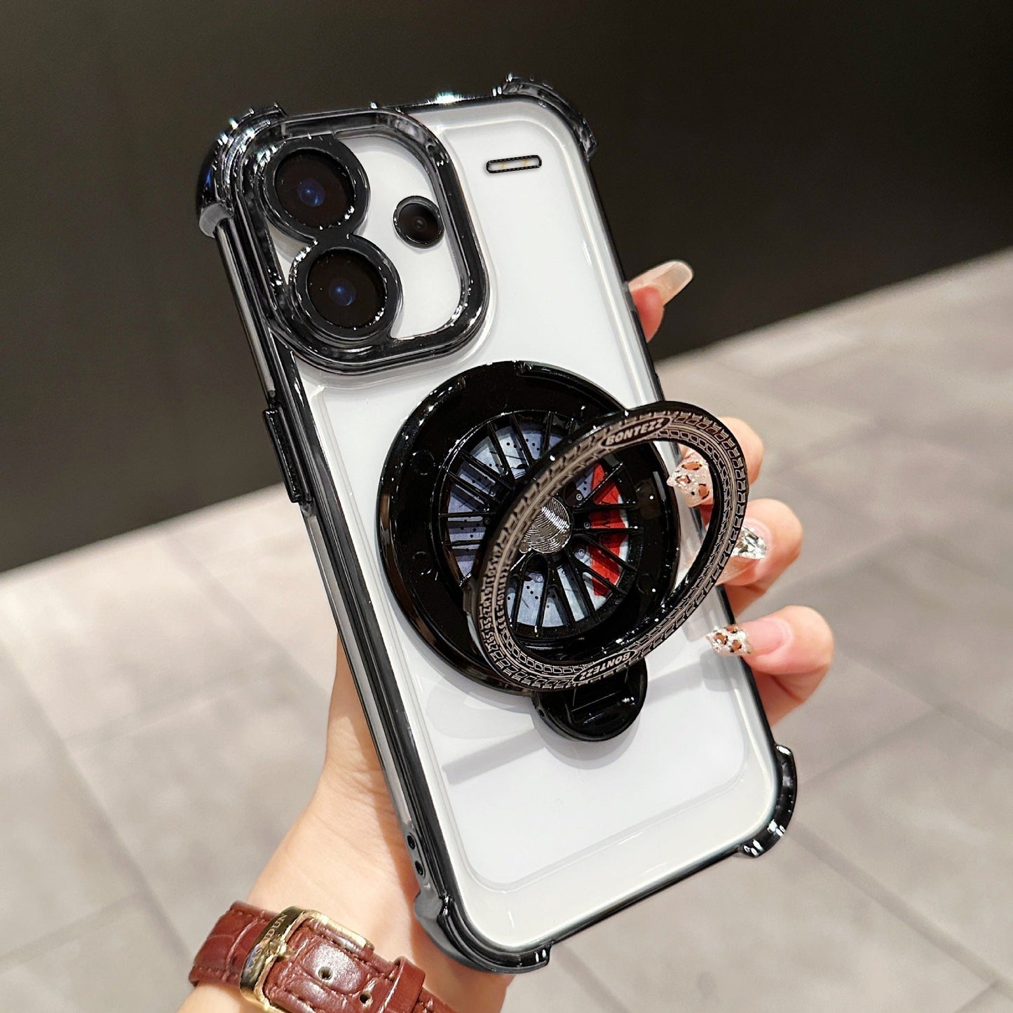 Redmi Note 13 Pro+ 5G Premium Stress Buster Wheel Rotating Shockproof Airbags Case