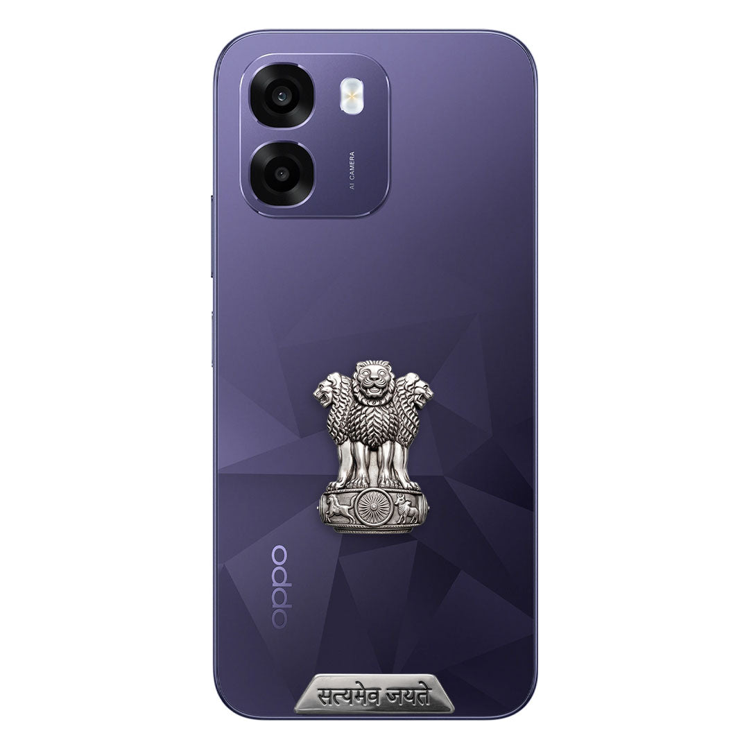 Oppo K14 5G Compatible Satyamev Jayate 3D Metal Emblem Sticker