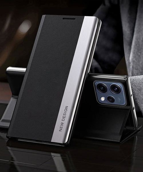 Oppo Reno 15 5G Satyamev Jayate Metal Emblems Flip Leather Case