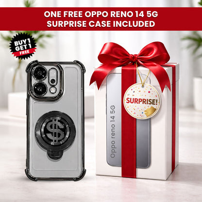 Oppo Reno14 5G Four Corner Airbags 100% Original Astro Money Magnet Rotating Dollar Case