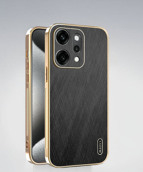 Oppo Reno 14 5G Premium Electroplated Frame Gold Thread Pattern Soft Case
