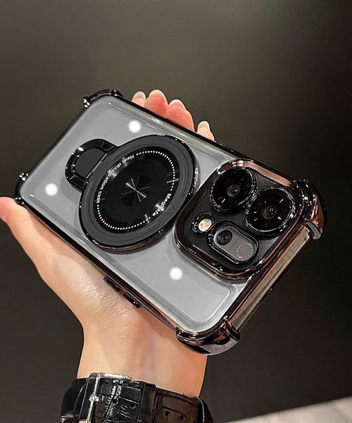 Oppo Reno 14 5G Luxury Four Corner Invincible Bracket Ring Stand Case