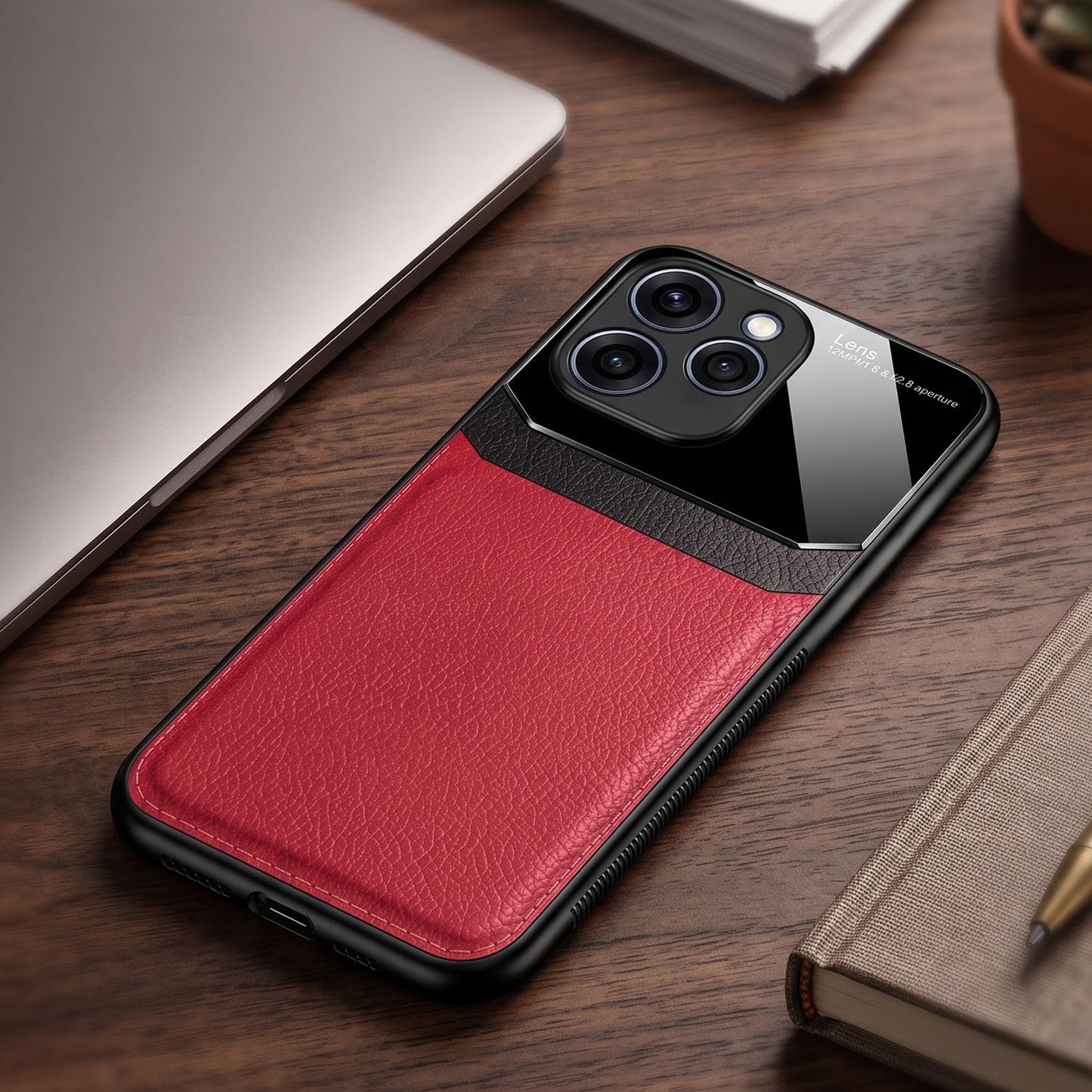 Oppo Reno 15 Pro Mini 5G Premium Leather Lens Protective Case