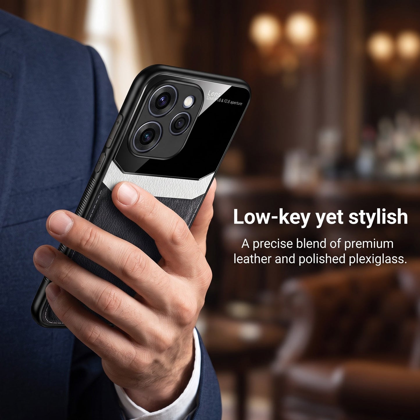Oppo Reno 15 Pro Mini 5G Premium Leather Lens Protective Case