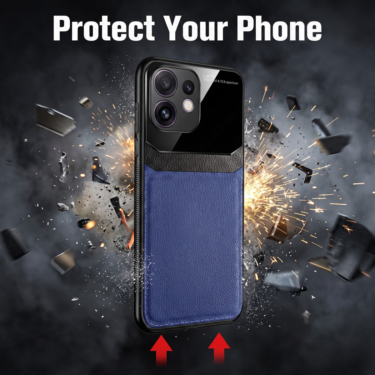 Oppo Reno 16 5G Premium Leather Lens Protective Case