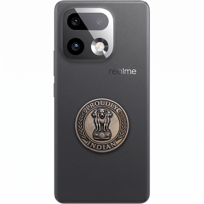 Realme 16 Pro+ 5G Compatible Satyamev Jayate 3D Metal Emblem Sticker