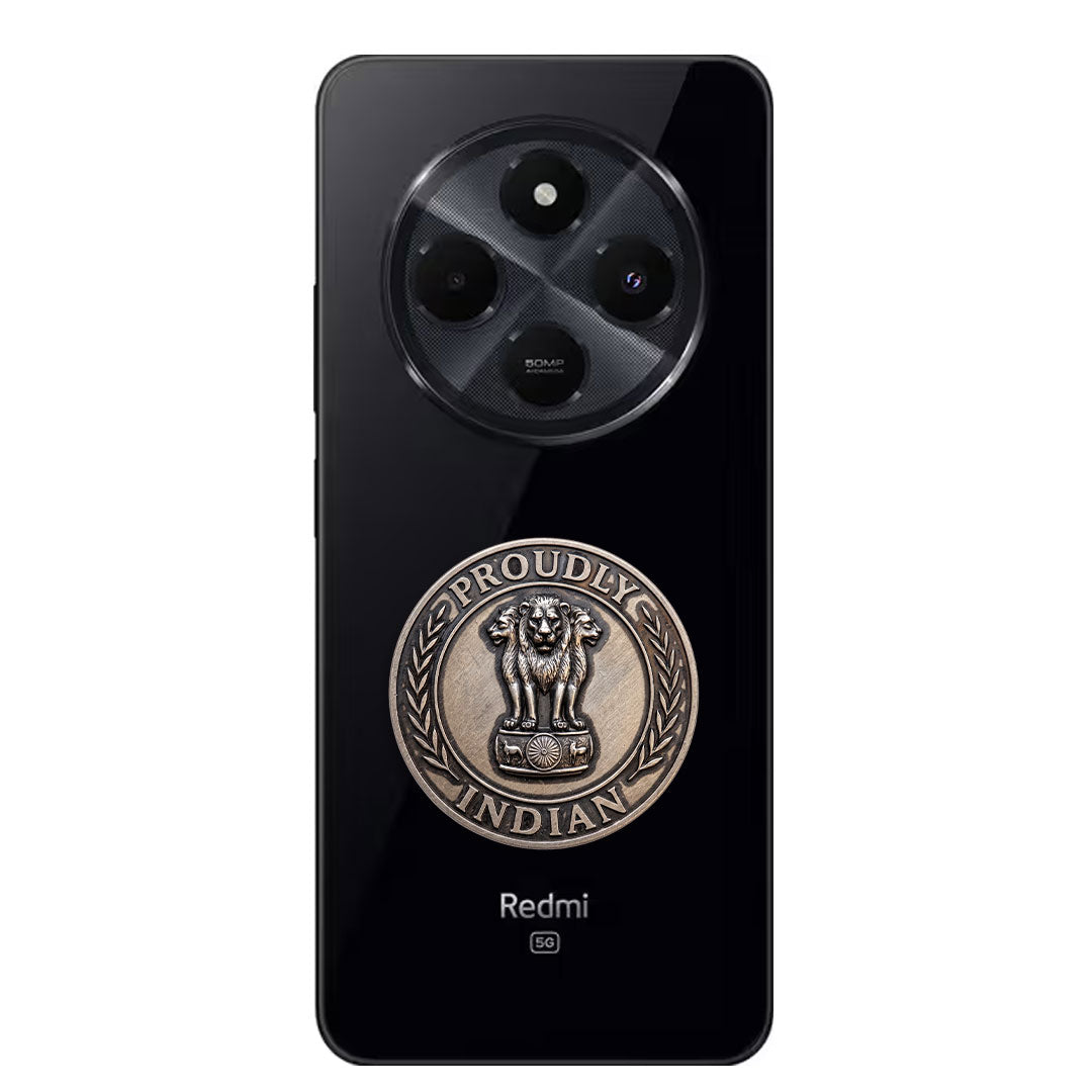 Redmi 14c 5G Compatible Satyamev Jayate 3D Metal Emblem Sticker