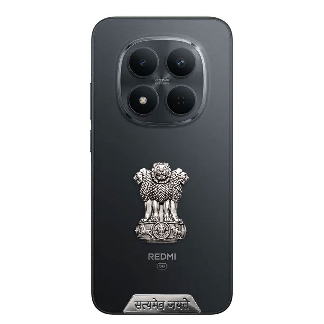 Redmi Note 15 Pro+ 5G Compatible Satyamev Jayate 3D Metal Emblem Sticker