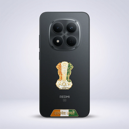 Redmi Note 15 Pro+ 5G Compatible Satyamev Jayate 3D Metal Emblem Sticker