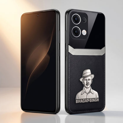 Oppo Reno 13 5G Shaheed Bhagat Singh 3D Metal Leather Back Case