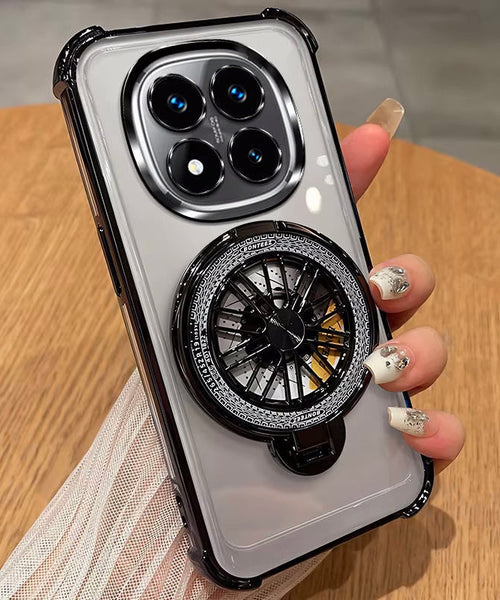 Redmi Note 14 Pro+ 5G Premium Stress Buster Wheel Rotating Shockproof Airbags Case