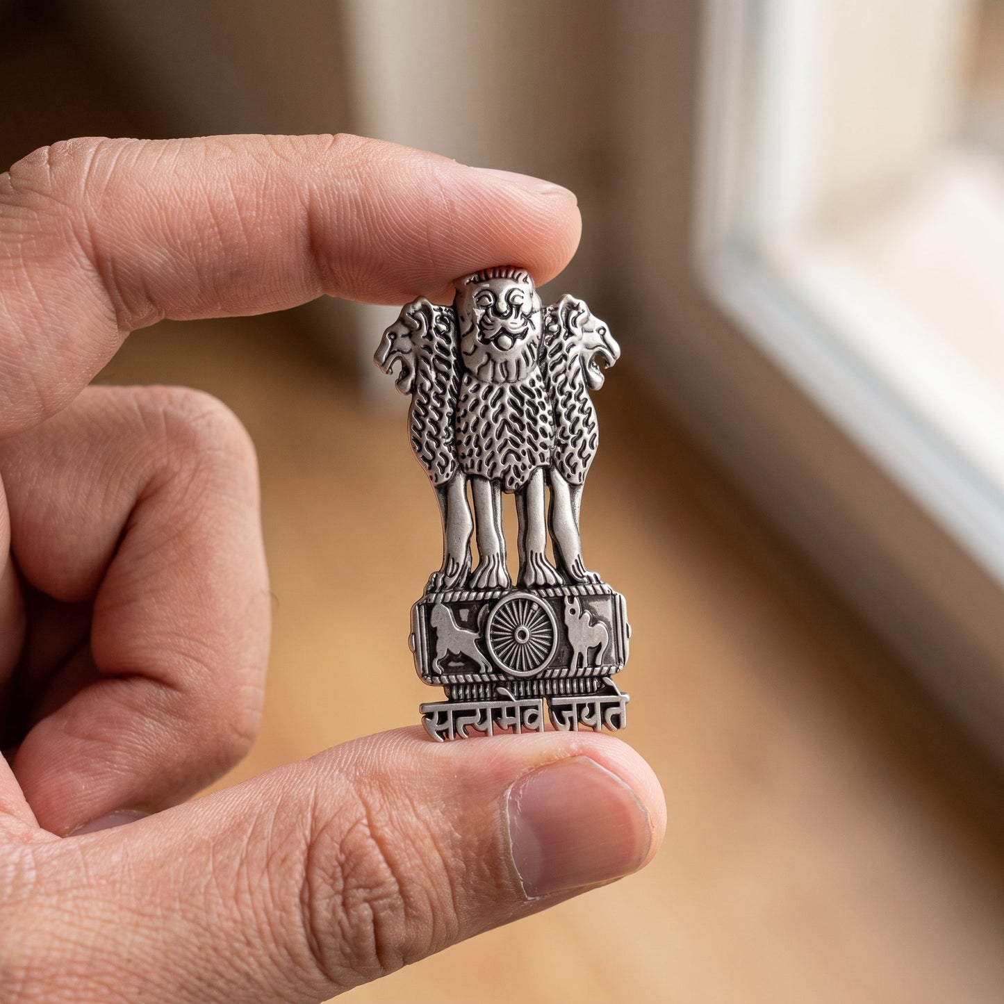 Oppo K13 Turbo 5G Compatible Satyamev Jayate 3D Metal Emblem Sticker