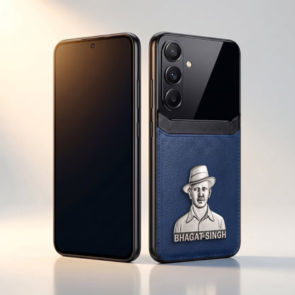 Samsung Galaxy M56 5G Shaheed Bhagat Singh 3D Metal Leather Back Case