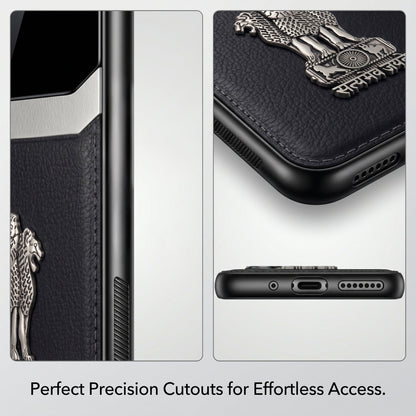 Galaxy A26 5G Satyamev Jayate 3D Metal Leather Back Case