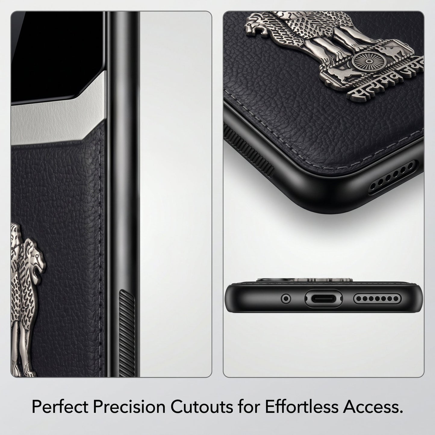 Galaxy A17 5G Satyamev Jayate 3D Metal Leather Back Case