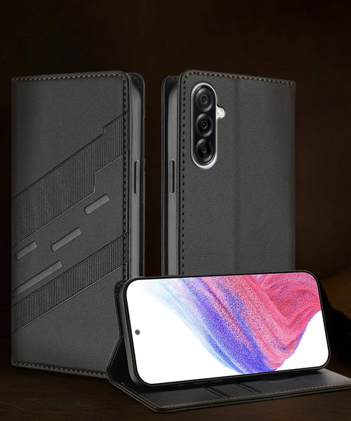 Samsung Galaxy A56 5G Retro PU Leather Magnetic Wallet Flip Case with Charm Strap